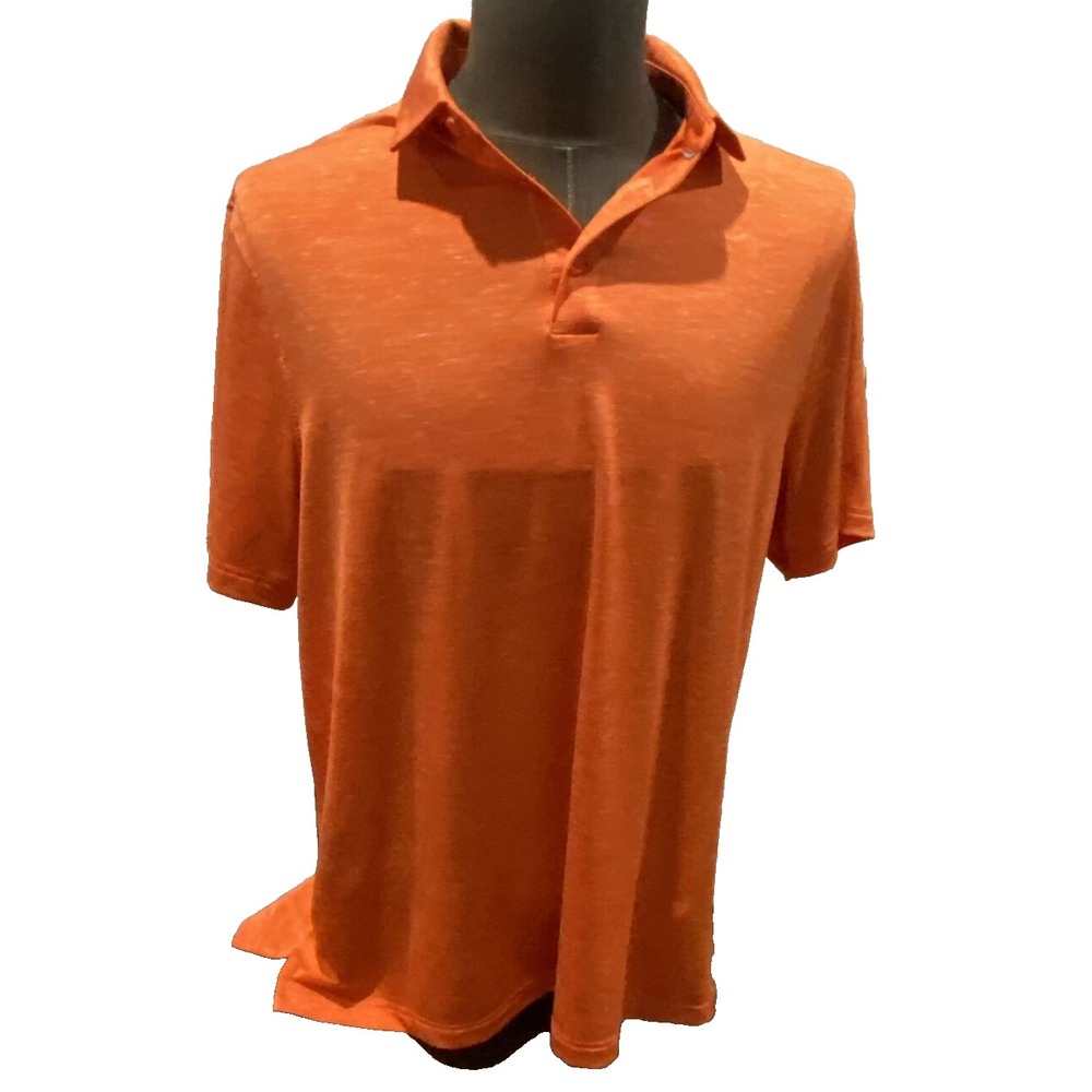 Champion Double Dry Men's Golf Polo Shirt Orange Short Sleeve Regular Fit Size L